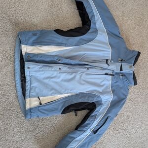 Men's Light Blue and White Ski Jacket